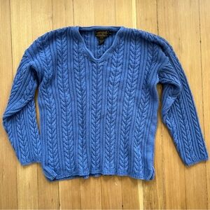 Vintage 90s Eddie Bauer chunky knit sweater blue M
